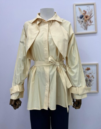 FIRFIR DETAYLI SARI GÖMLEK TUNİK