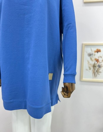 Büyük Beden Salaş Tunik Mavi