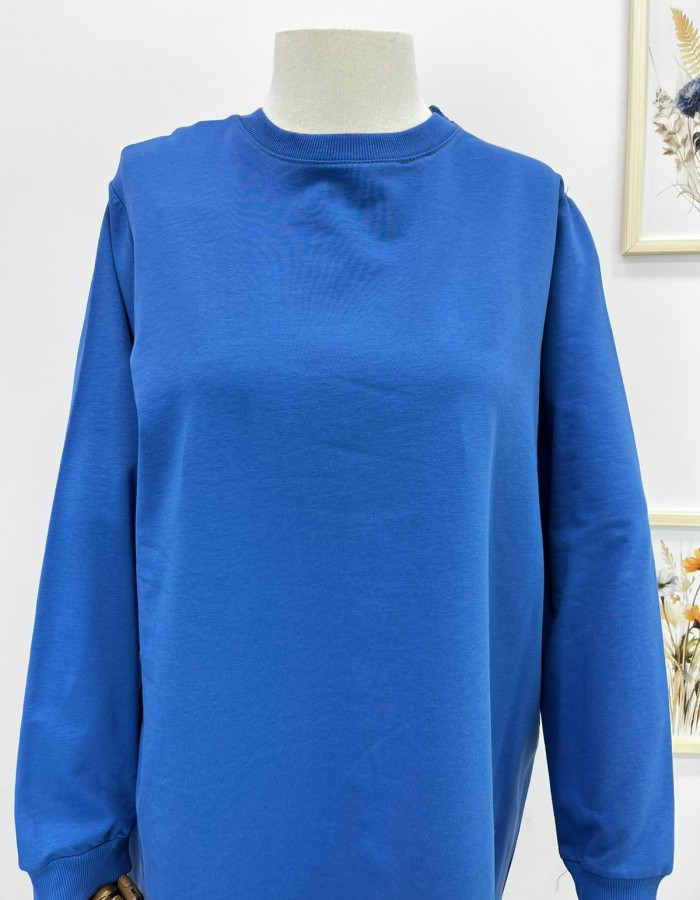 Büyük Beden Salaş Tunik Mavi