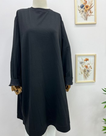 Büyük Beden Salaş Tunik Siyah