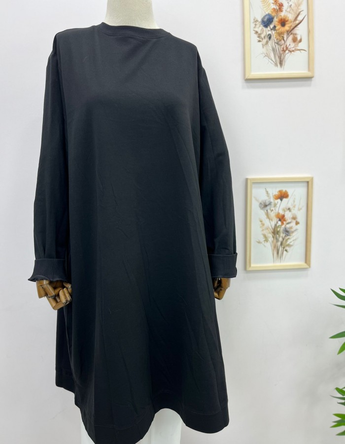 Büyük Beden Salaş Tunik Siyah