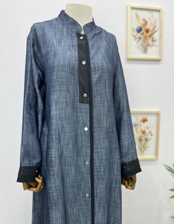 Büyük Beden Çıtçıtçlı Kap Lacivert