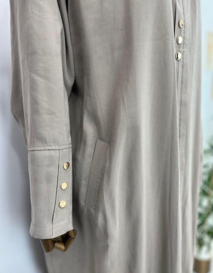 Fermuarlı Cepli Vatkalı Büyük Beden Kap Açık Kahve