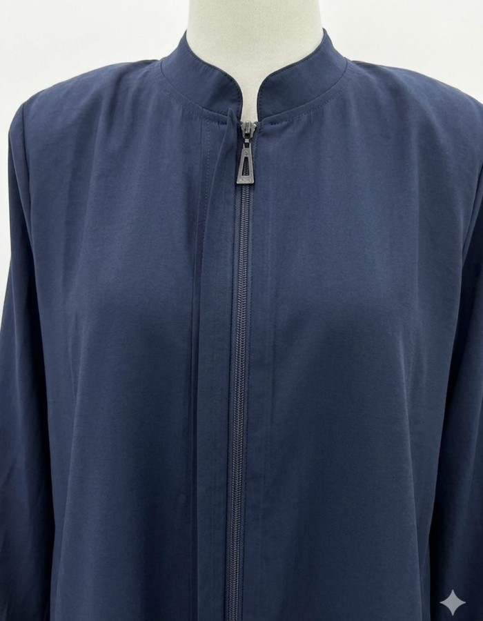 Yarım Düğmeli Büyük Beden Gömlek Tunik Lacivert