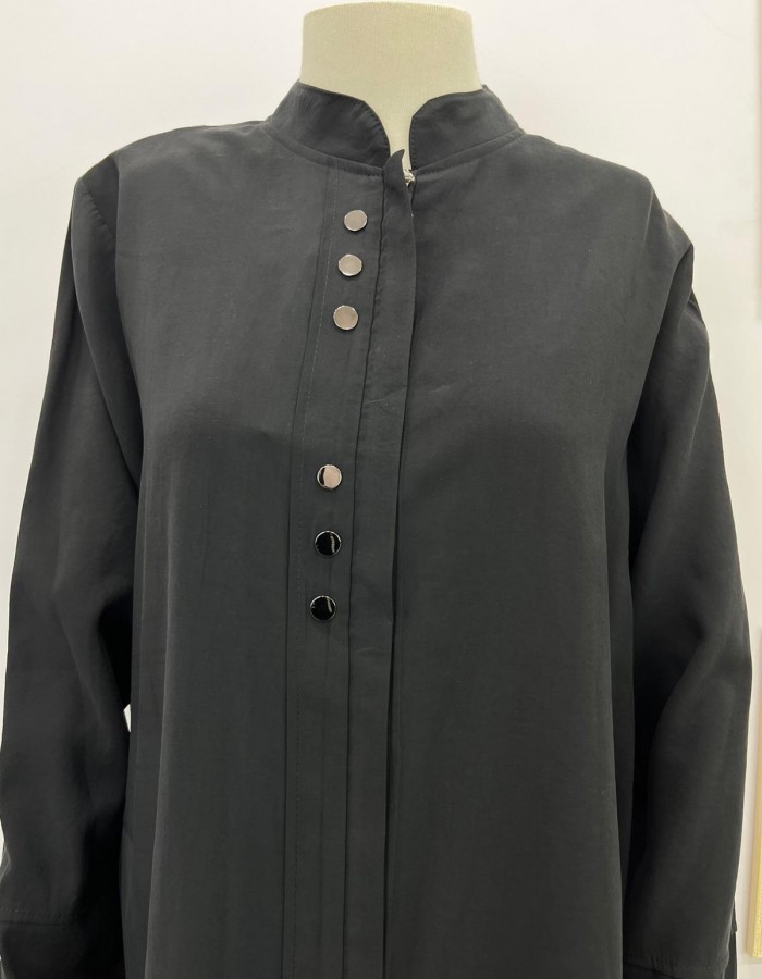 Fermuarlı Cepli Vatkalı Büyük Beden Kap Siyah