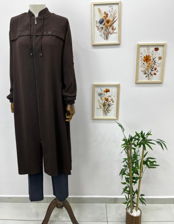 Büyük Beden Kap Kahverengi