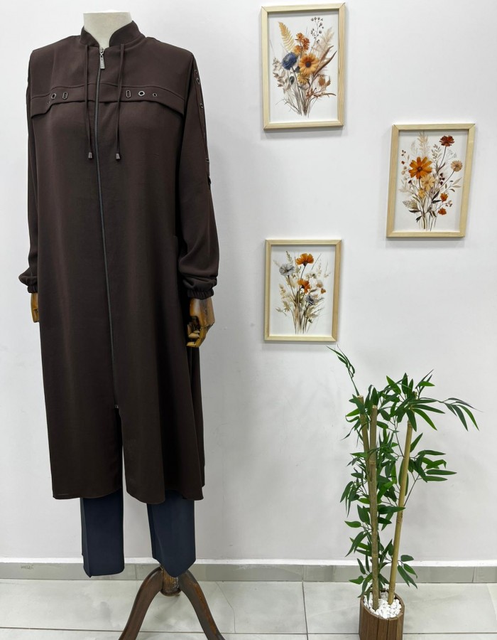 Büyük Beden Kap Kahverengi