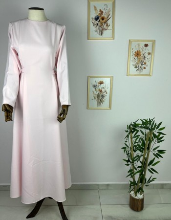 D Toka Detaylı Pudra Elbise