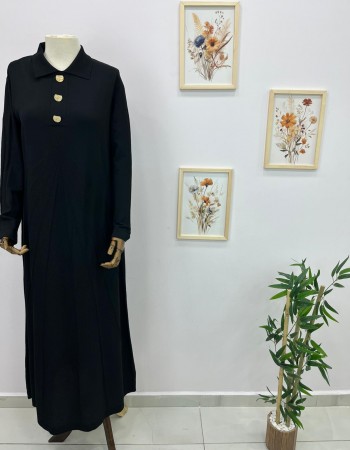 desenli merserize elbise siyah