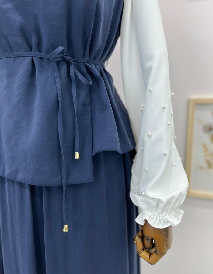 Yelekli Etek Takım Lacivert