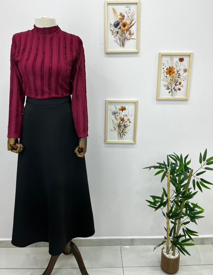 Beli Lastikli Siyah Scuba Etek