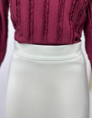 Fermuarlı Krem Etek Scuba