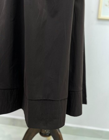 Kahverengi Beli Lastikli Etek