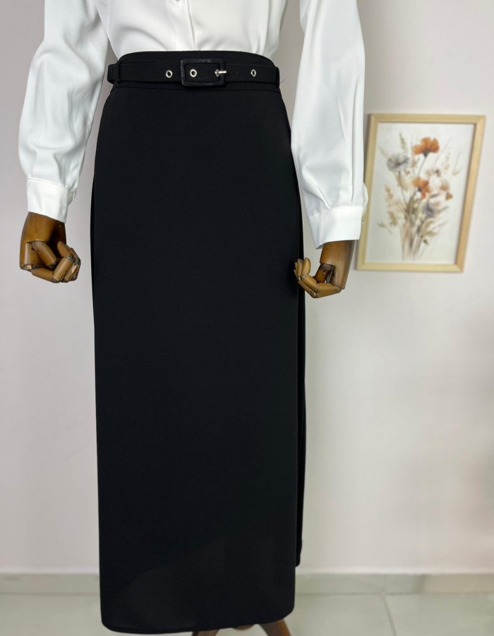 Kemerli Kalem Etek Siyah