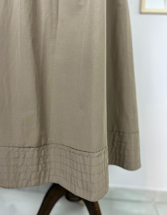 koyu vizon beli lastikli etek