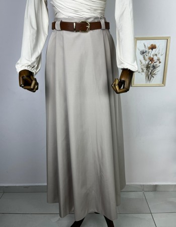 vizon renk kemerli etek