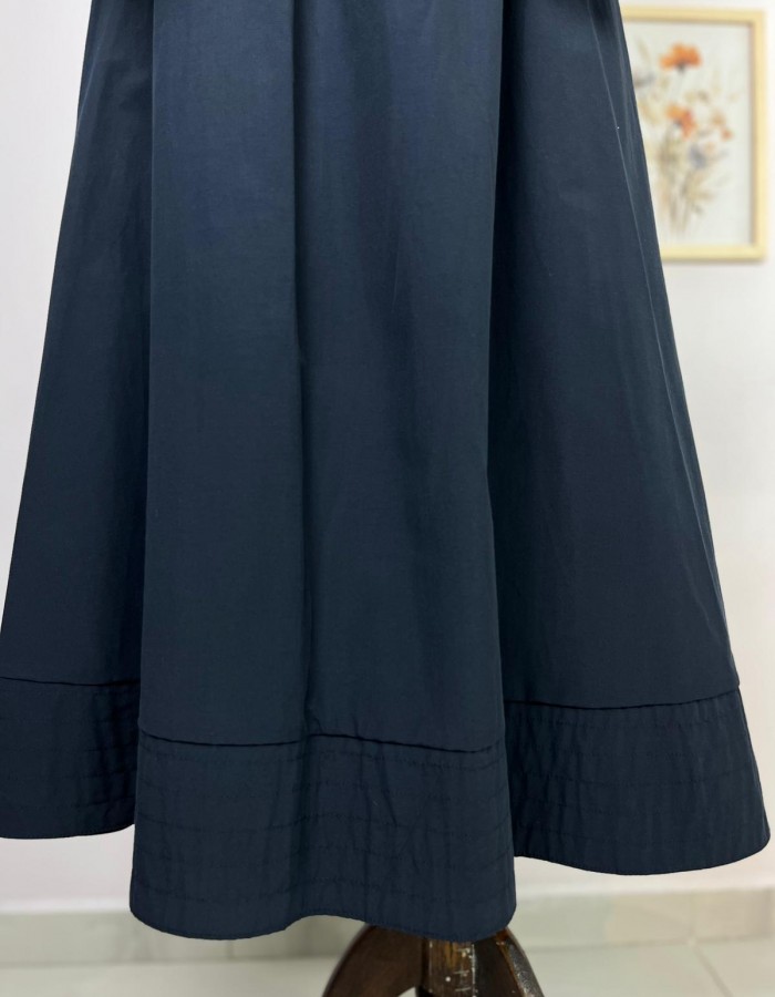 lacivert beli lastikli etek