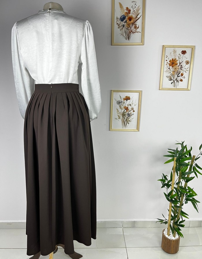 Pilise Detay Etek Kahverengi