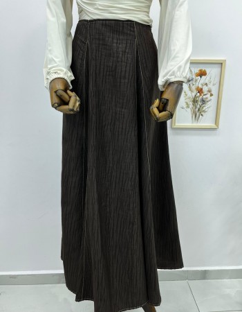 Yağmur Desenli Etek Kahverengi