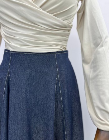 Yağmur Desenli Etek Kot