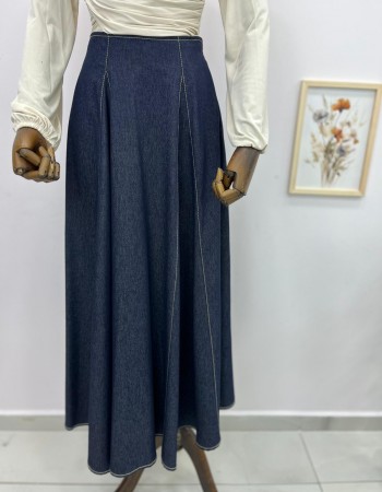 yağmur desenli etek kot