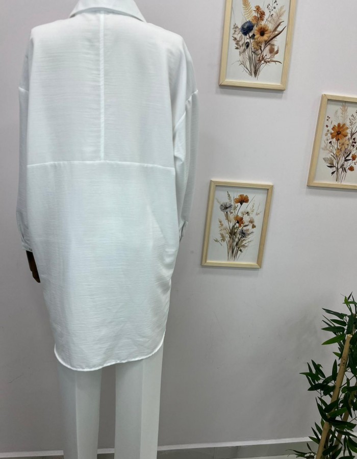 Beyaz Gömlek Tunik