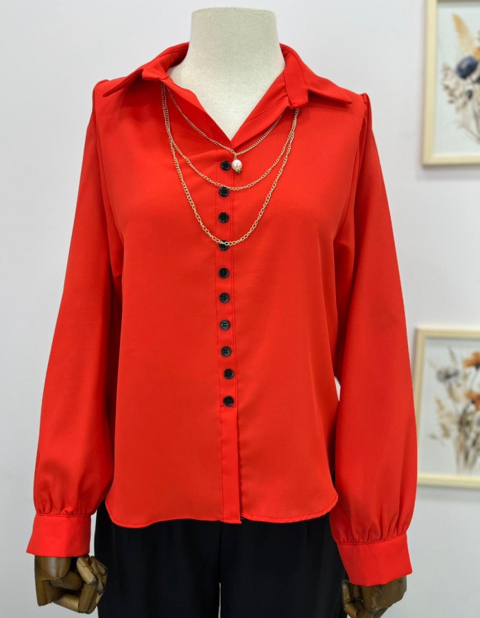 Narçiçeği Kadın Seyyar Kolye Detaylı Gömlek