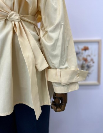 FIRFIR DETAYLI SARI GÖMLEK TUNİK