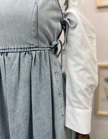 Bağlama Detaylı Kot Jile