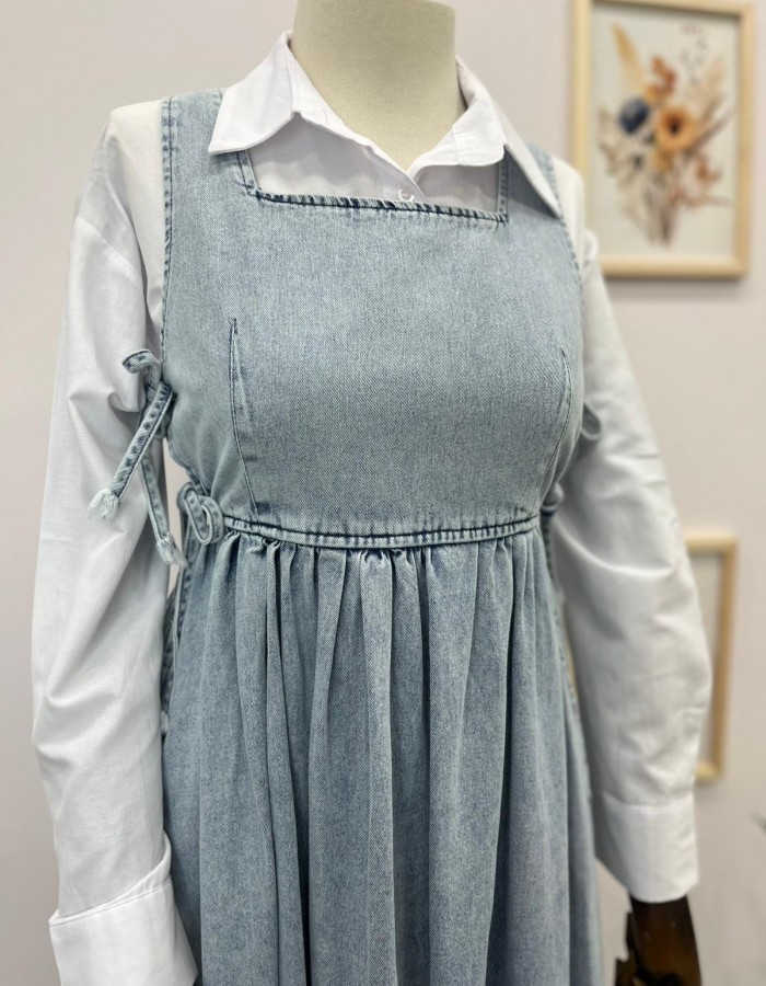 Bağlama Detaylı Kot Jile