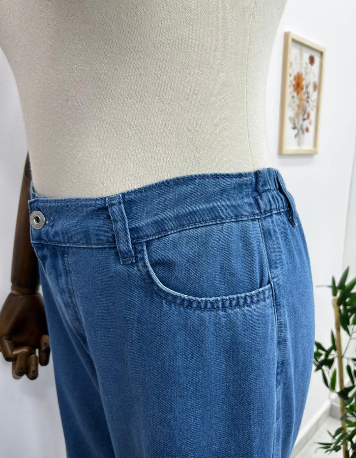 Belden Oturtmalı Denim Takım Açık Mavi