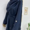 Şal Yaka Detaylı Belden Bağlamalı Pantolon Takım Lacivert